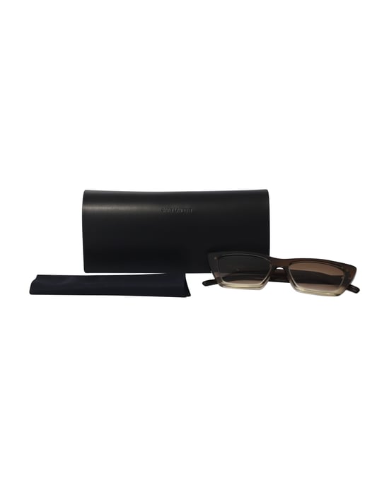 Saint Laurent Cat Eye Sunglasses in Brown Acetate - Image 6