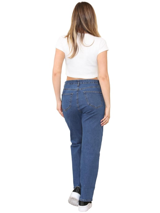 Enzo | Womens Wide Leg Jeans - Blue