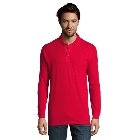 SOLS Heren Ster Poloshirt met Lange Mouwen (Rood) - Image 1