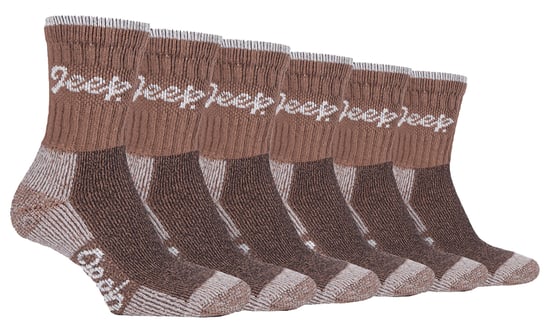 JEEP 6 paar katoenen ademende wandelsokken voor dames - Tan / Cream - Image 1