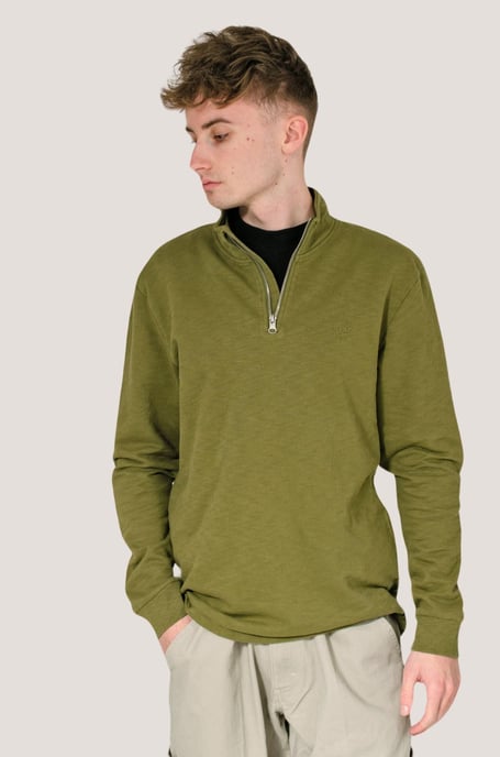 Quarter Zip Cotton Sweatshirt