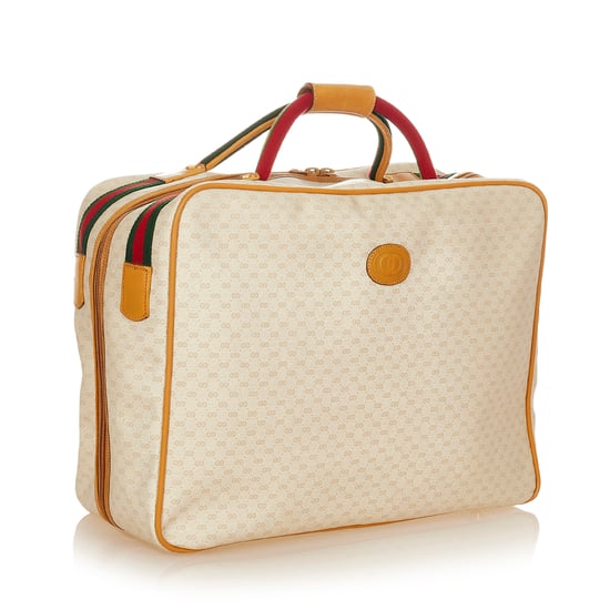 Vintage Gucci Microguccissima Coated Canvas Travel Bag White - Image 2