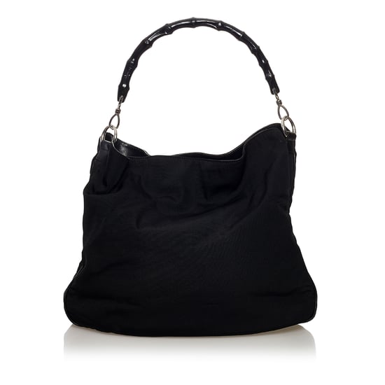 Vintage Gucci Bamboo Canvas Satchel Black - Image 1
