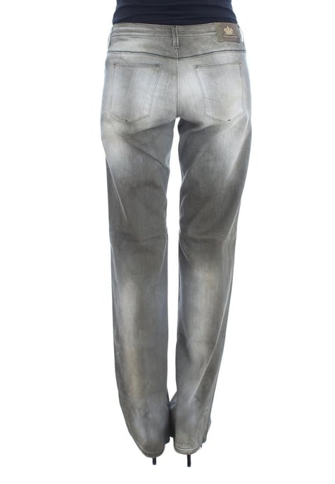 Ermanno Scervino Dam Grå Bomullsblandning Lösa Boyfriend Jeans - Image 3