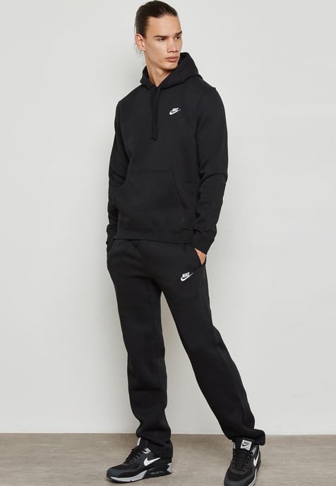 Nike Club Pullover Hoodie Embroidered Logo In Black - Image 4