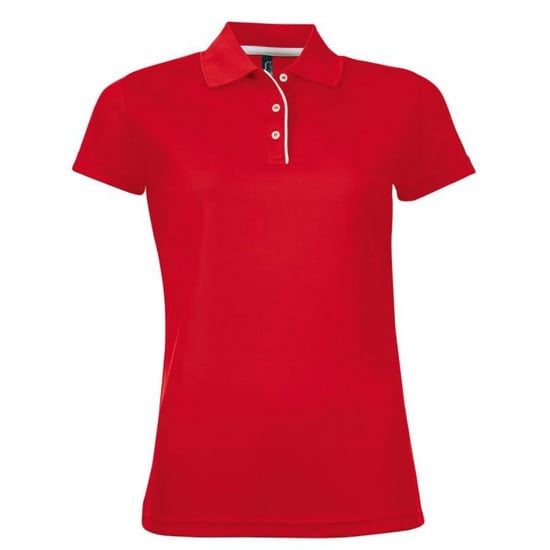 SOLS Dames/dames Performer korte mouw Pique Polo Shirt (Rood) - Image 1