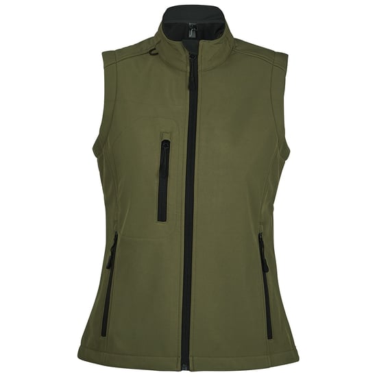 SOLS Dames/dames Rallye Soft Shell Bodywarmer Jacket (Donkergroen) - Image 1