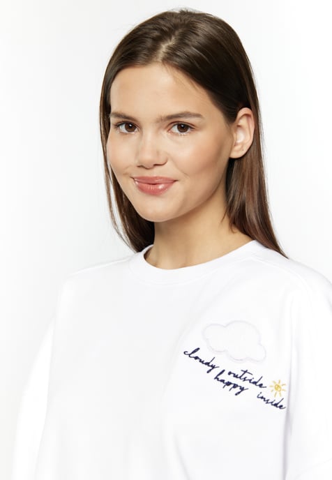Mymo Sweatshirt met applicatie Dames wit - Image 5