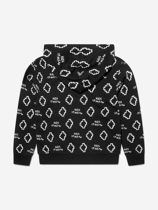 Marcelo Burlon Boys Cotton Logo Print Zip Up Top