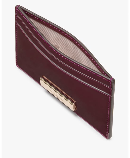 Kenzie Patent Fabric Boxed Small Slim Card Holder