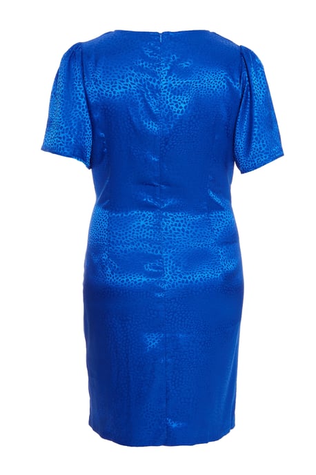 Curve Royal Blue Satin Animal Print Midi Dress