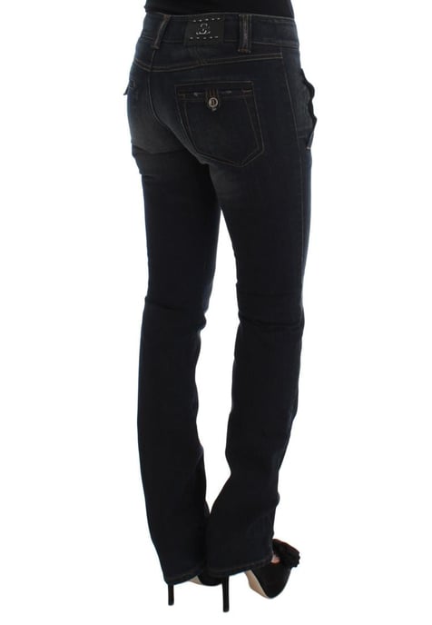 Ermanno Scervino Women's Blue Wash Cotton Slim Fit Jeans