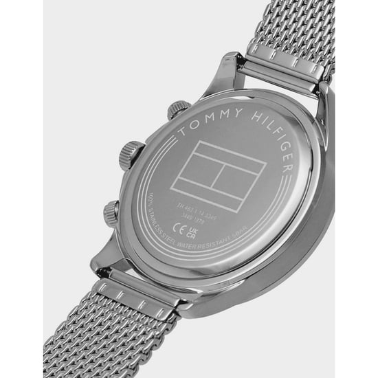 Accessoarer Tommy Hilfiger Miles Chronograph Mesh Armbandsur i marinblått och silver - Image 5
