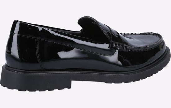 Hush Puppies Verity Slip On Dames Leren Zwarte Patent Instappers - Image 3