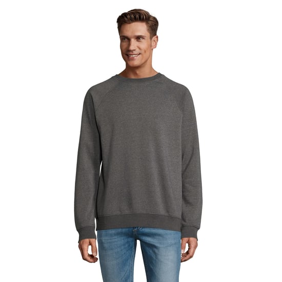 SOLS Unisex Adult Space Organic Raglan Sweatshirt (Houtskool mergel) - Image 4