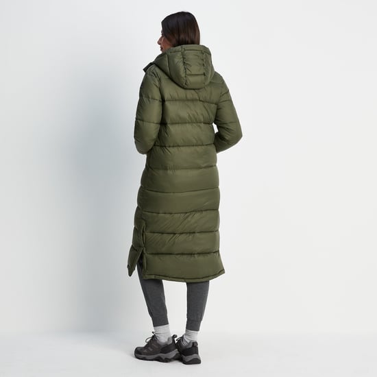 Cautley Womens Long Padded Jacket Khaki