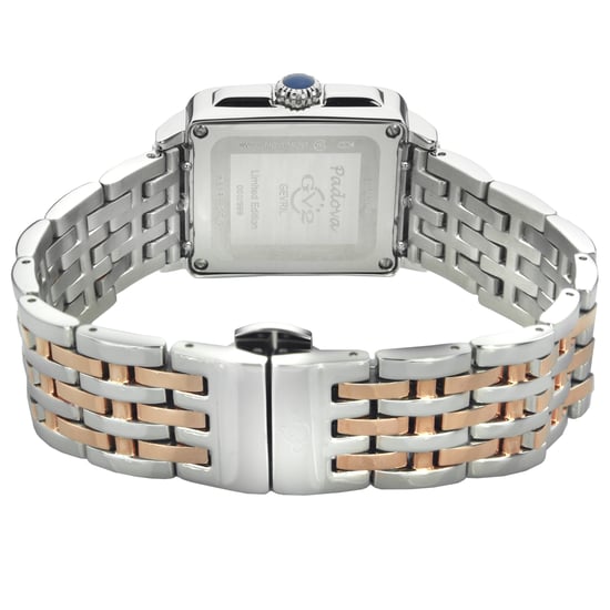 GV2 Padova Women's 12302B Swiss quartz Silver Dial Two Tone Stainless Steel Diamond Watch