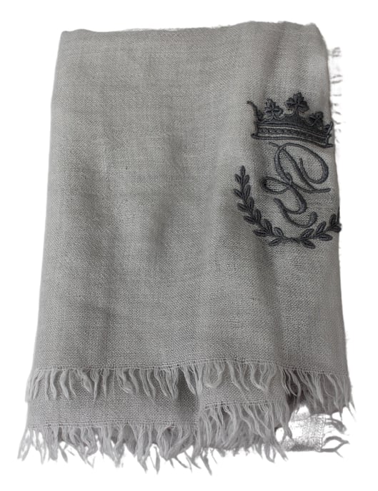 Dolce & Gabbana Heren Sjaal Off White DG Kroon Geborduurd Nek Wikkel - Image 2