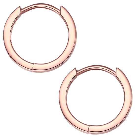 Hoop earring sterling silver rose gold zirconia white Rafaela Donata