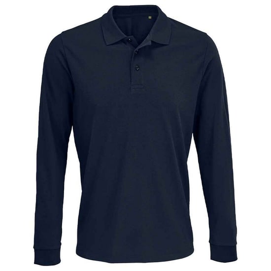 SOLS Unisex Adult Prime Pique Long-Sleeved Polo Shirt (French Navy) - Image 1
