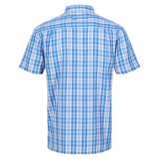 Regatta Mens Mindano VI Checked Short-Sleeved Shirt (Imperial Blue)