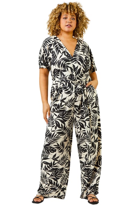 Curve Tropical Print Jumpsuit