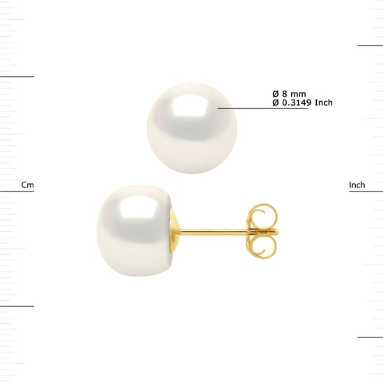 DIADEMA - Earrings - Yellow Gold and Real Freshwater Pearls