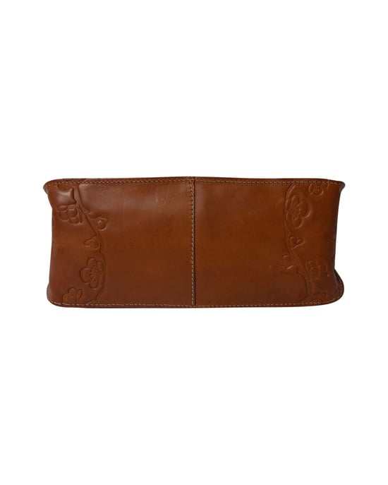 Valentino Garavani Flower Embossed Hobo Bag in Brown Leather - Image 5