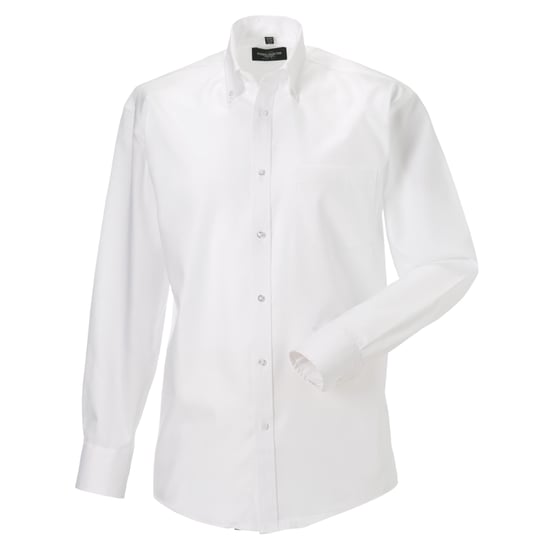 Russell Collection Mens Long Sleeve Ultimate Non-Iron Shirt (White) - Image 3