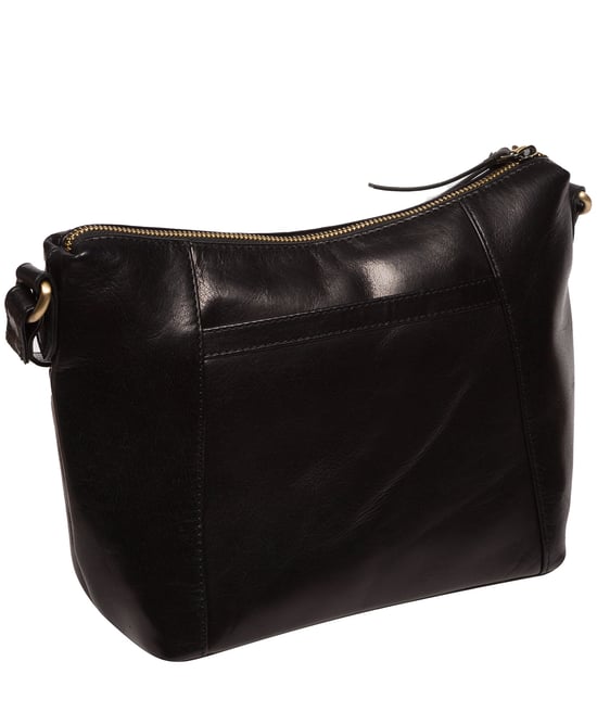 'Merrill' Black Leather Cross Body Bag
