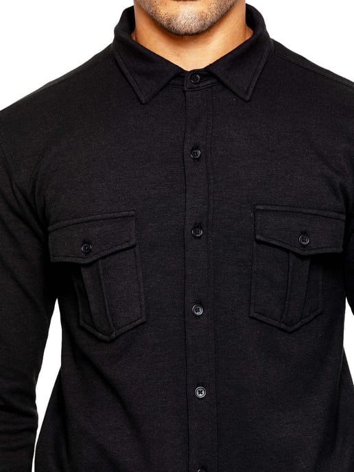Enzo | Mens Overshirt Tracksuit Set - Black - Image 4
