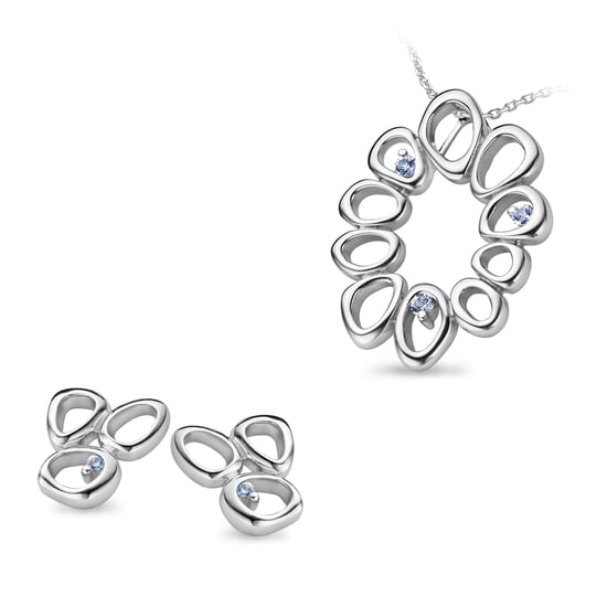 Orphelia Women's 925 Sterling Silver Set: Chain-Pendant + Earrings - Silver SET-5018 - Image 1