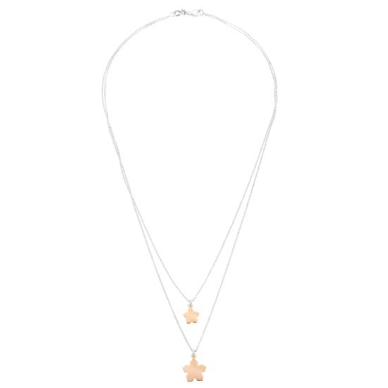 Orphelia 'Dilara' Women's 925 Sterling Silver Necklace - Silver/Rose ZK-7184