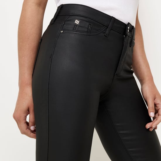 River Island Womens Jeans Petite Black Molly Mid Rise