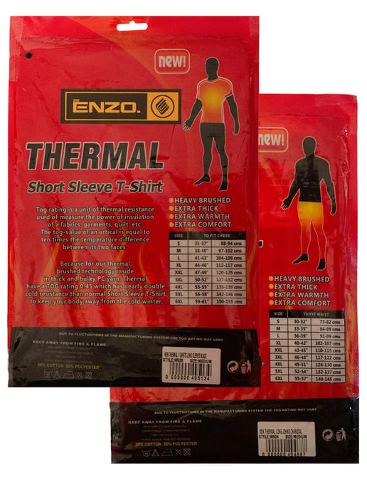 Enzo | Mens Thermal Set Short Sleeve Top & Bottom