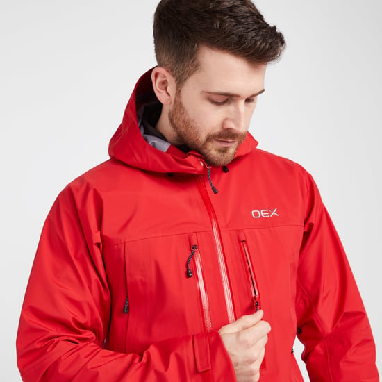 OEX Men's Tirran Waterproof Athletic Fit Jacket with Adjustable Hood, Hiking Raincoat
