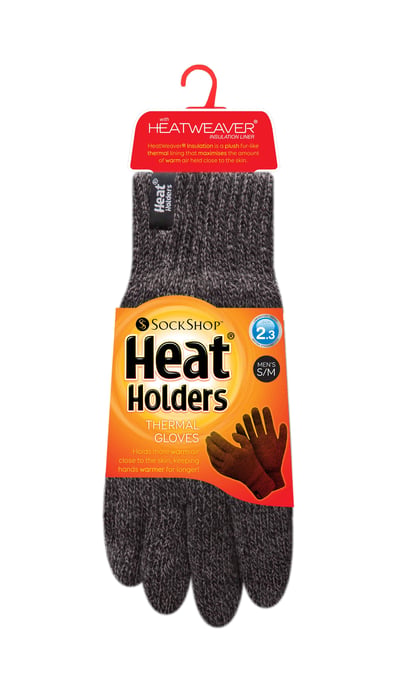 Heat Holders - Gebreide handschoenen met fleecevoering voor heren - Grijs - Image 2