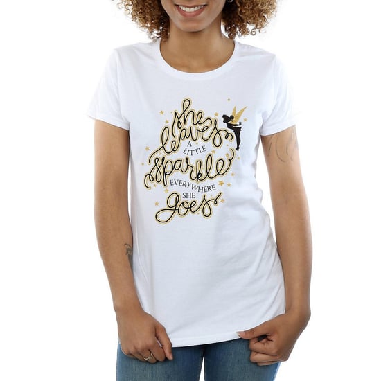 Disney Womens/Ladies Tinkerbell Stars Cotton T-Shirt (White)