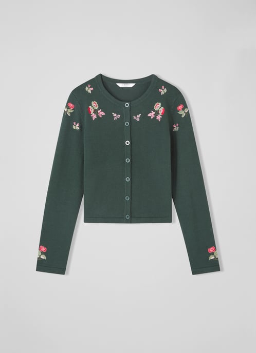 LK Bennett Monty Cardigans, Dark Green