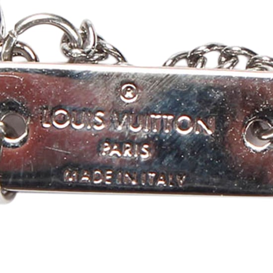 Vintage Louis Vuitton Monogram Pendant Necklace Silver - Image 3