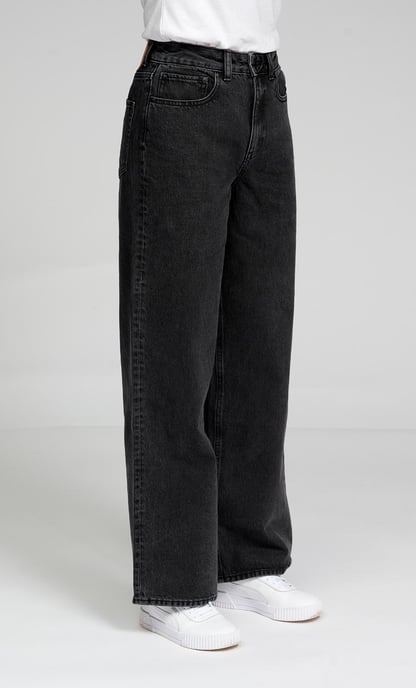 The Original Performance Wide Jeans - Washed Black Denim