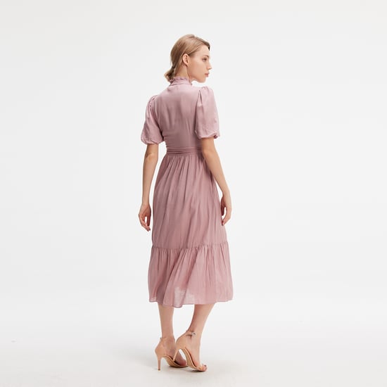 Tea dress with tiered ruffles