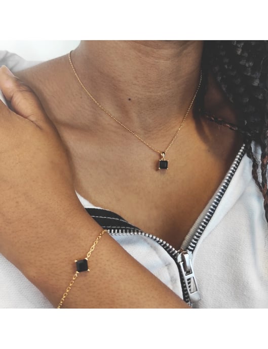 Simple Square Calle Set - guld och svart kristall - Image 2