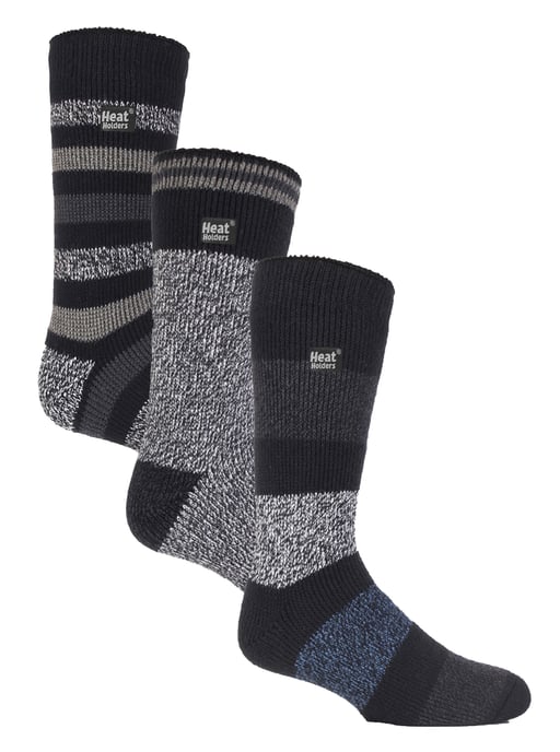 HEAT HOLDERS - 3 Pack Multipack Isolerade termosockor för herrar för vintern - Block Stripe - Image 1