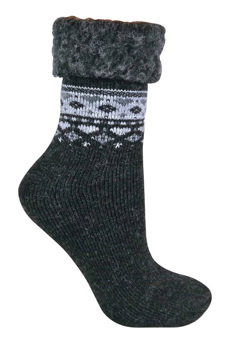 Sock Snob - Ladies Turn Over Top Warm Thermal Winter Nordic Bed Socks - Image 1