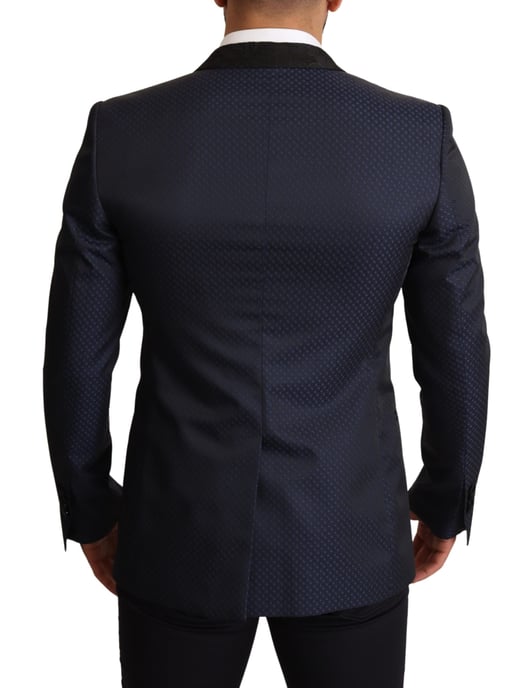 Dolce & Gabbana Herr Blå Ull Slim Fit MARTINI Blazer Jacka - Image 3