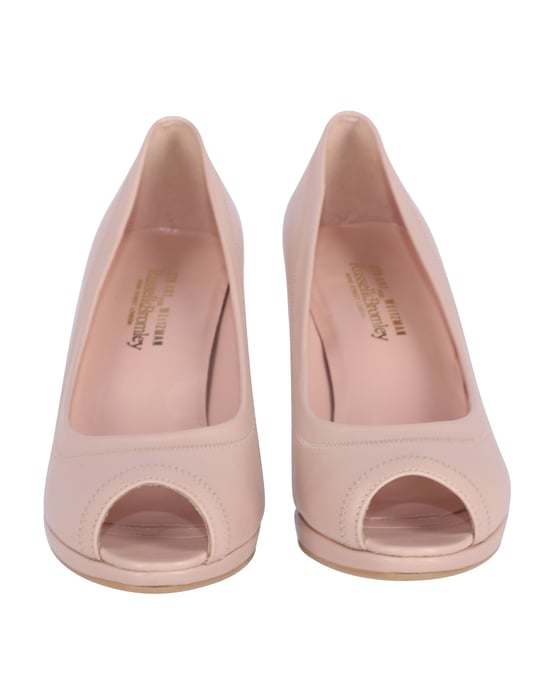 Stuart Weitzman Peep Toe Pumps in Pink Leather - Image 4