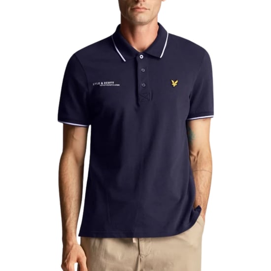 Lyle & Scott marineblauw gecoordineerd logo-poloshirt met korte mouwen - Image 3