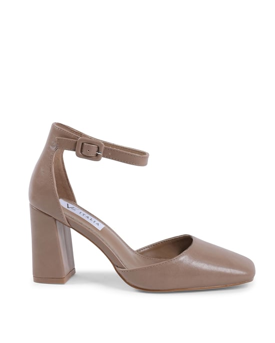 19V69 Italia Womens Ankle Strap Pump Beige