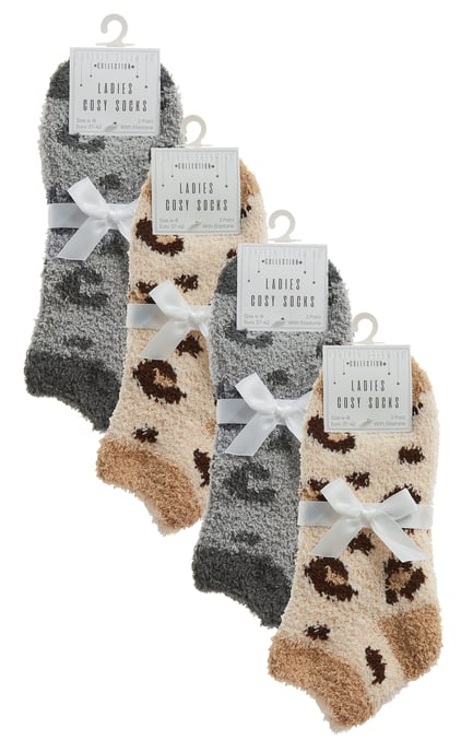 8 par fluffiga ankelstrumpor för kvinnor | nya strumpor med djurmönster - grå / beige - Image 2